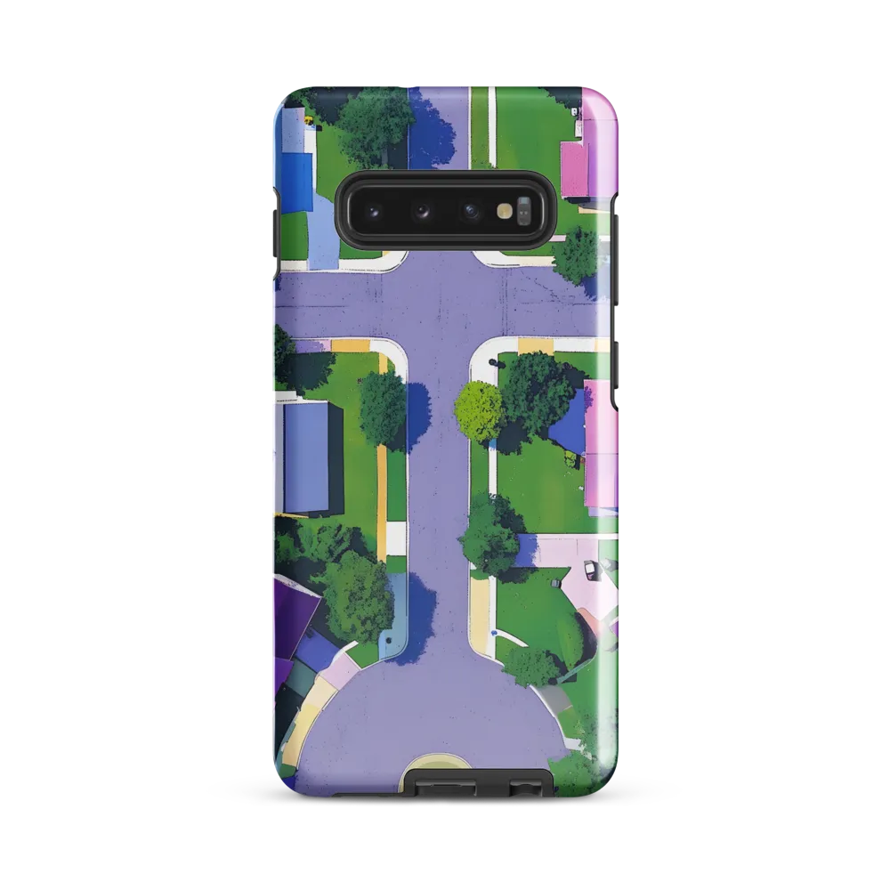 Aerial Harmony: Suburban Crossroads | Phone Case |  S10 Plus | Tough Case | Glossy