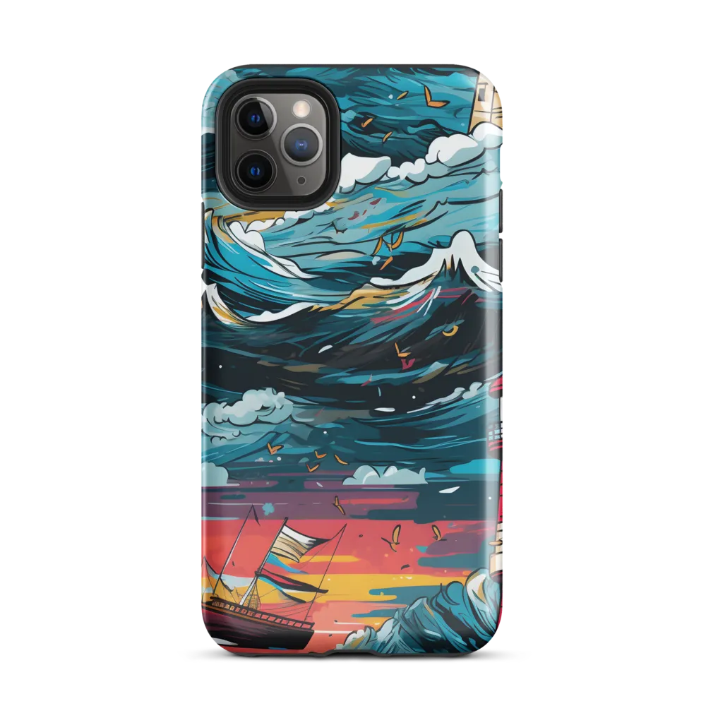 Turbulent Seas: A Lighthouse Adventure | Phone Case |  11 Pro Max | Tough Case | Glossy