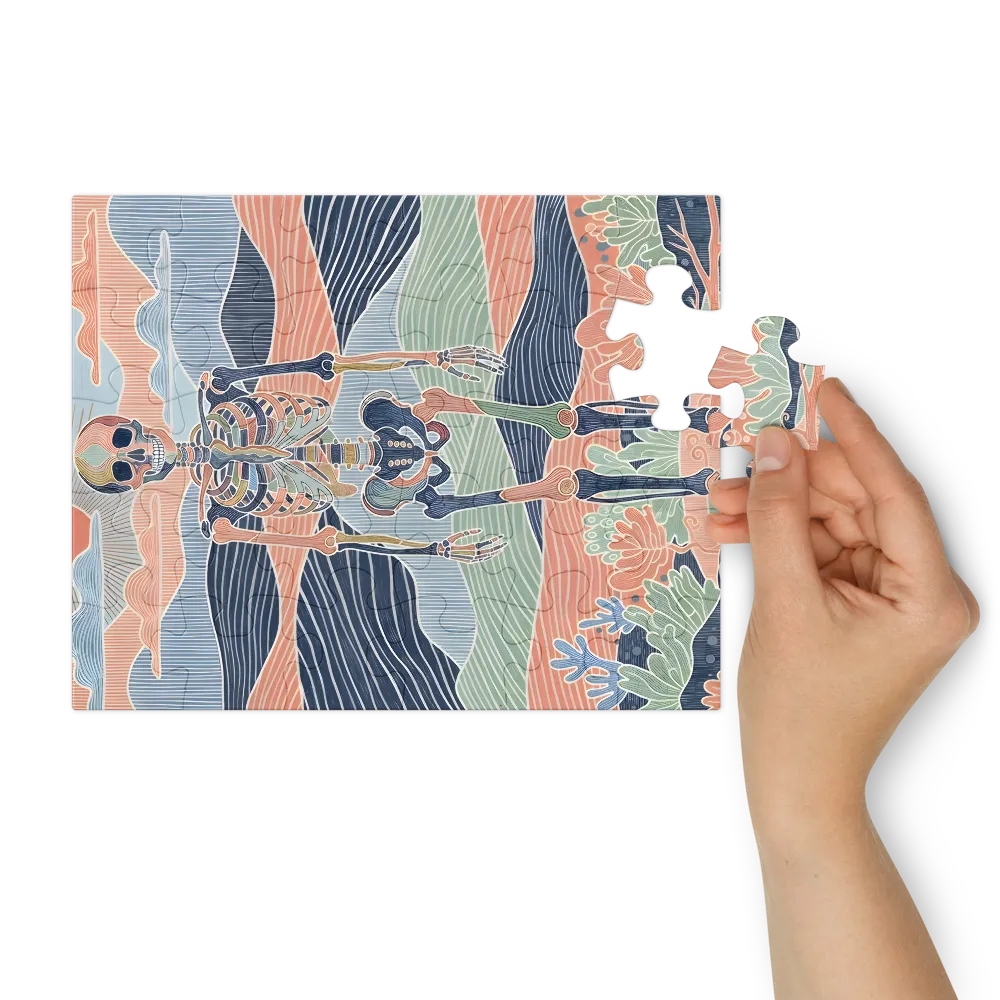 Pastel Skeleton 
 Jigsaw Puzzle in Tin Box