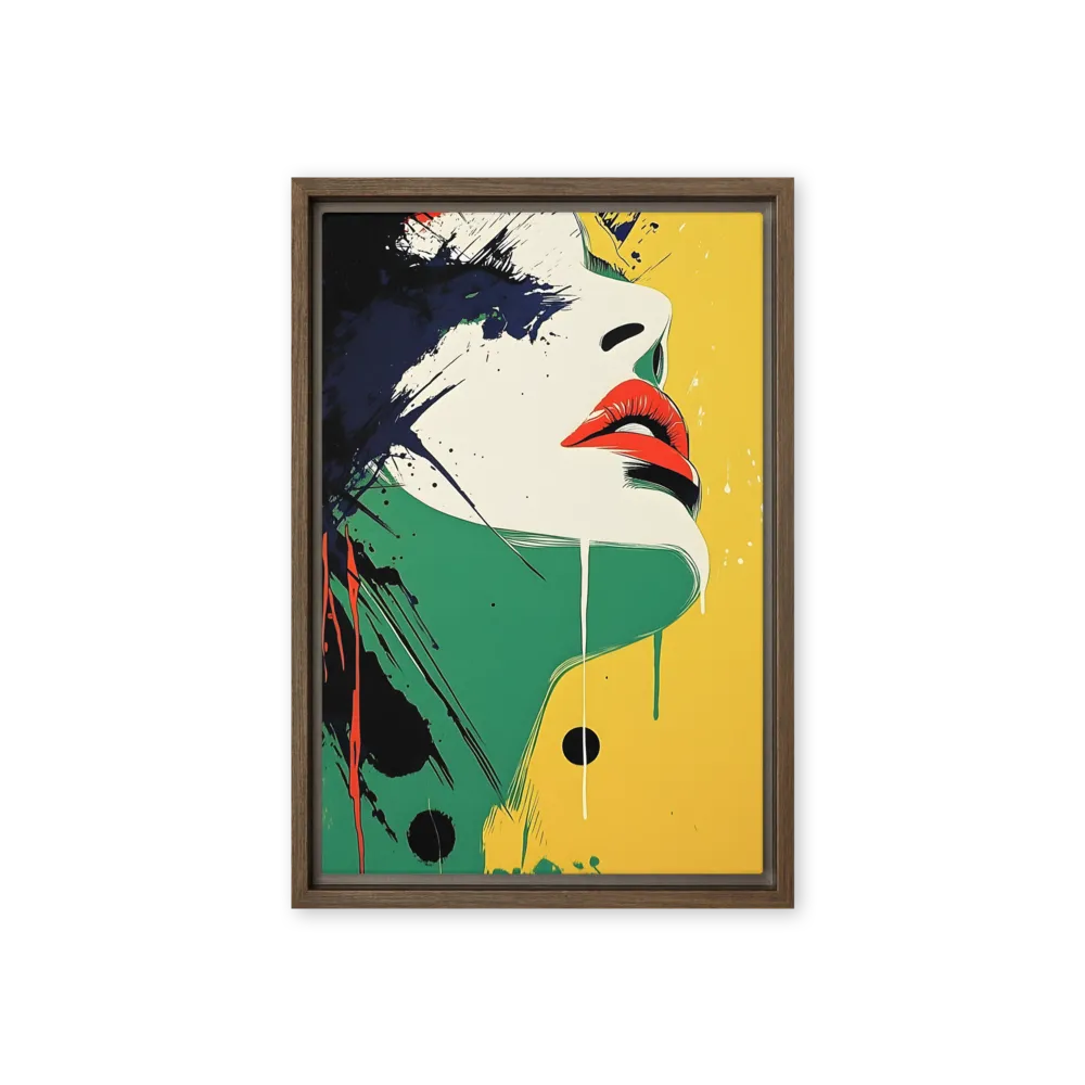 Bold Reflections: A Pop Art Portrait | Canvas with Brown Frame | 12″×18″
