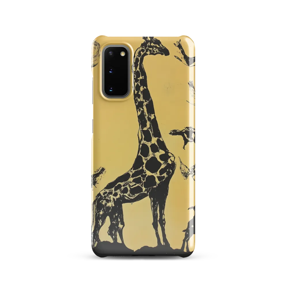 Whimsical Harmony of Giraffe and Birds