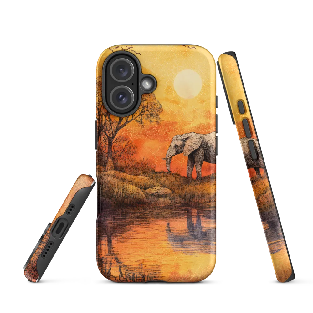 Elephant's Serenity at Dusk | Phone Case