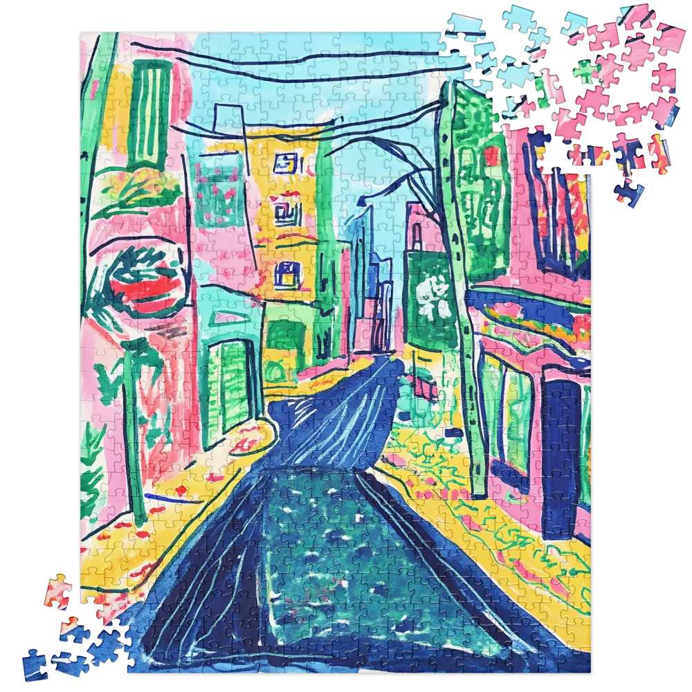 Dreamy Street in Vibrant Hues | Jigsaw Puzzle | 520 pieces