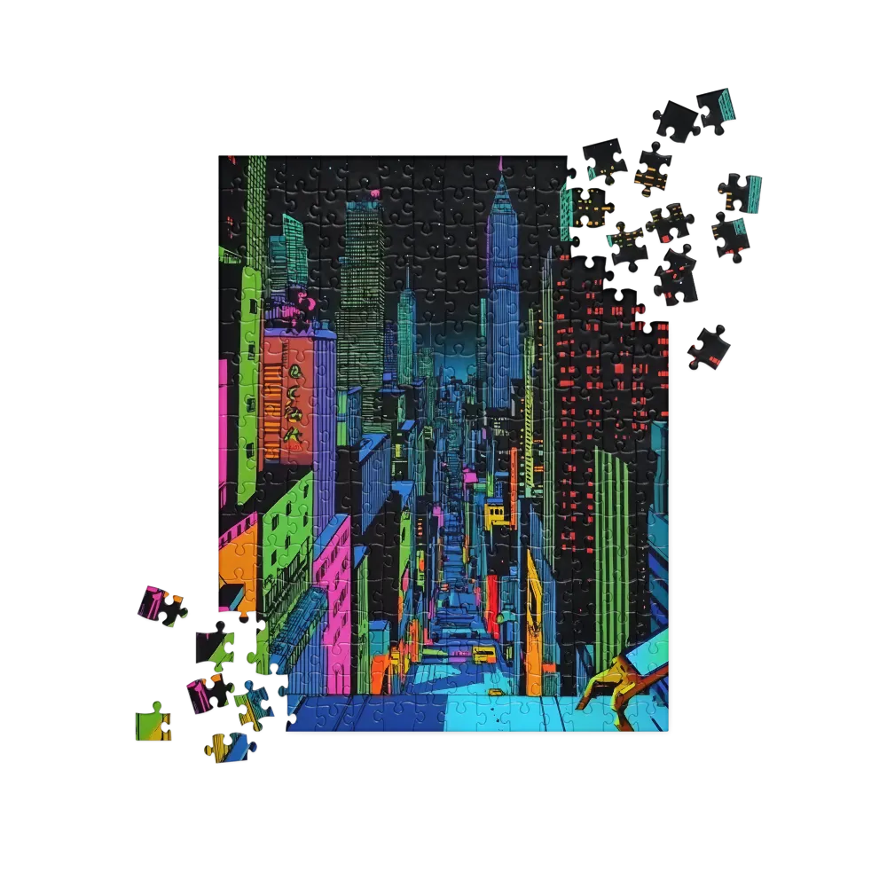 Neon Dreams of a Futuristic City | Jigsaw Puzzle | 252/520 pieces