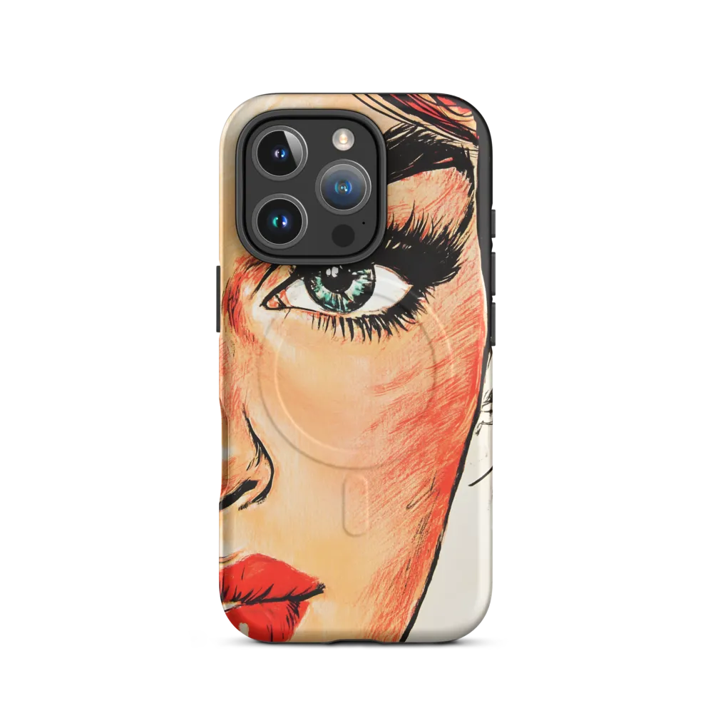 Turquoise Eye, Red Lip — Pop-Illustration Close-Up
