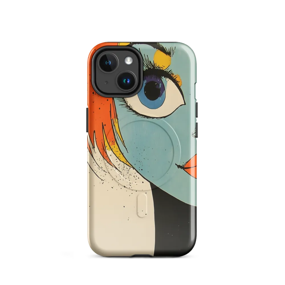 Vivid Expressions: A Portrait in Blue | Phone Case |  14 | MagSafe® Tough Case | Glossy