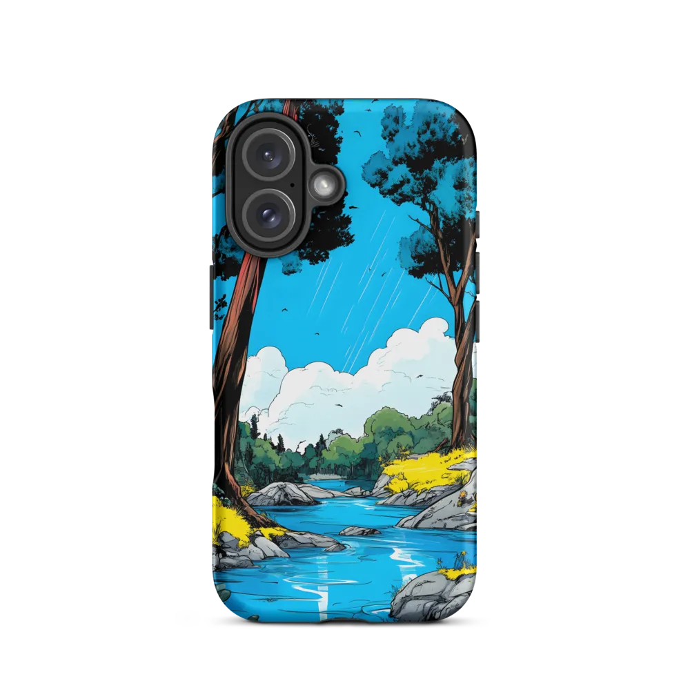 Tranquil River in a Comic Landscape | Phone Case