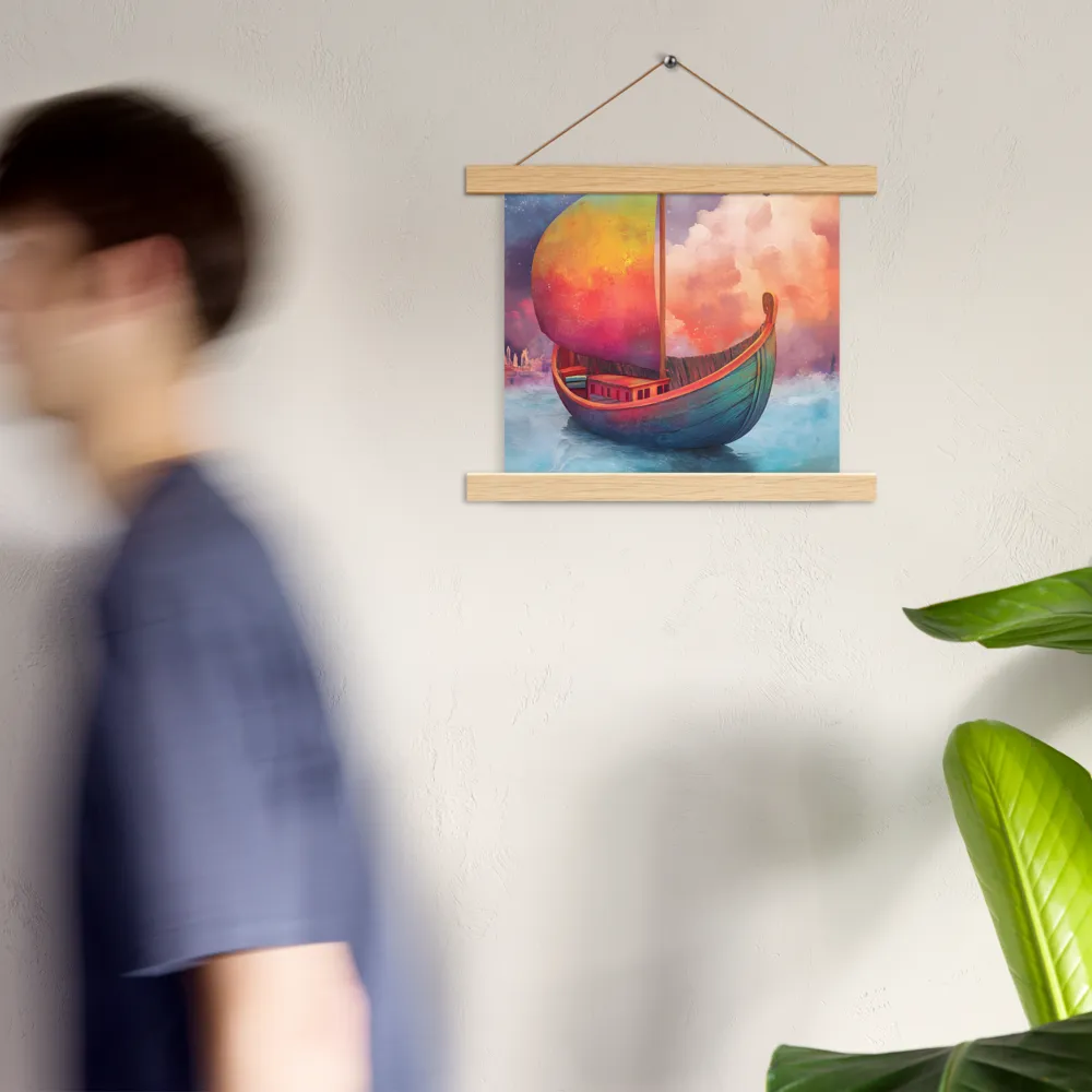 Dream Voyager | Poster With Oak Wood Hanger | 10″×10″
