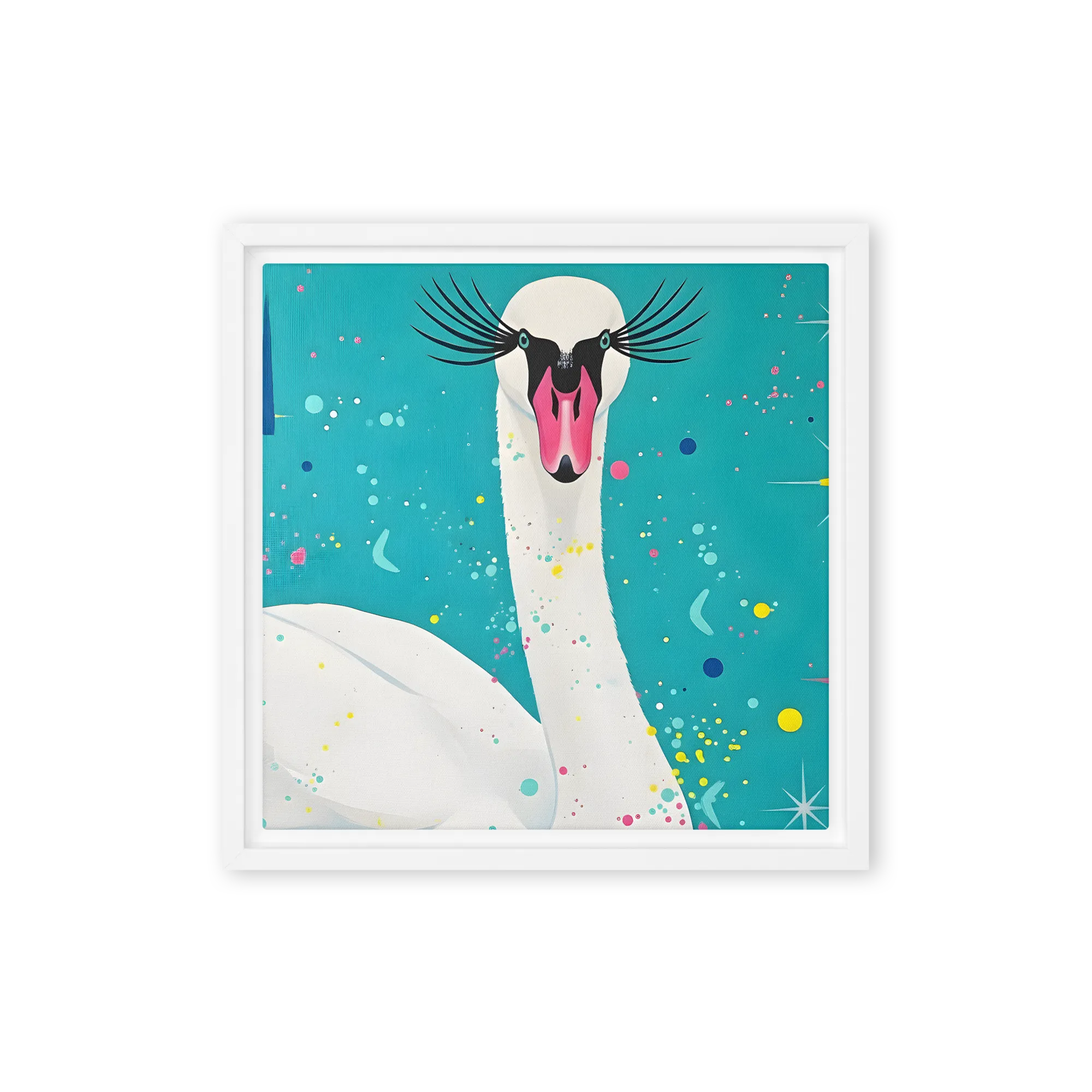 Glam Swan 
 Canvas with White Frame
