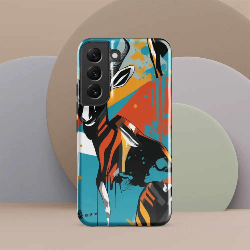 Dynamic Antelope in Vivid Abstract