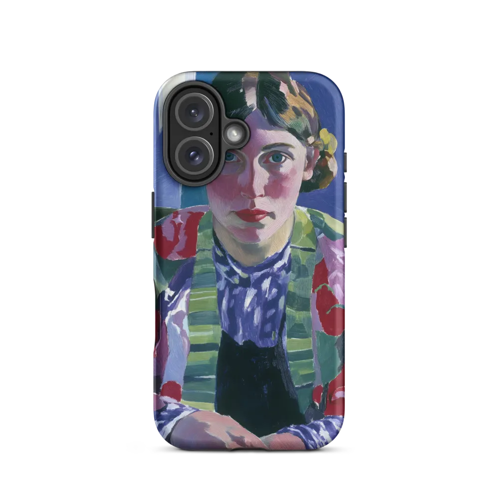 Vibrant Gaze: A Modernist Portrait | Phone Case