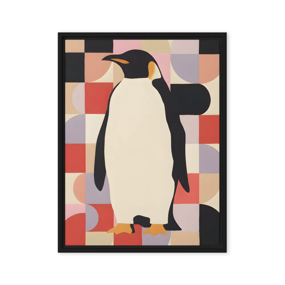 Geometric Penguin 
 Canvas with Black Frame