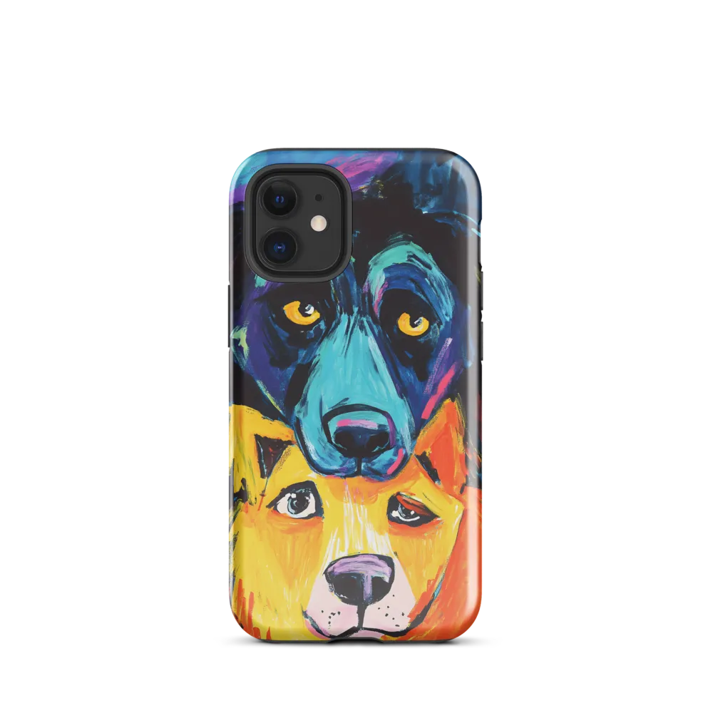 Vibrant Companions: An Expression of Canine Spirit | Phone Case |  12 mini | Tough Case | Glossy