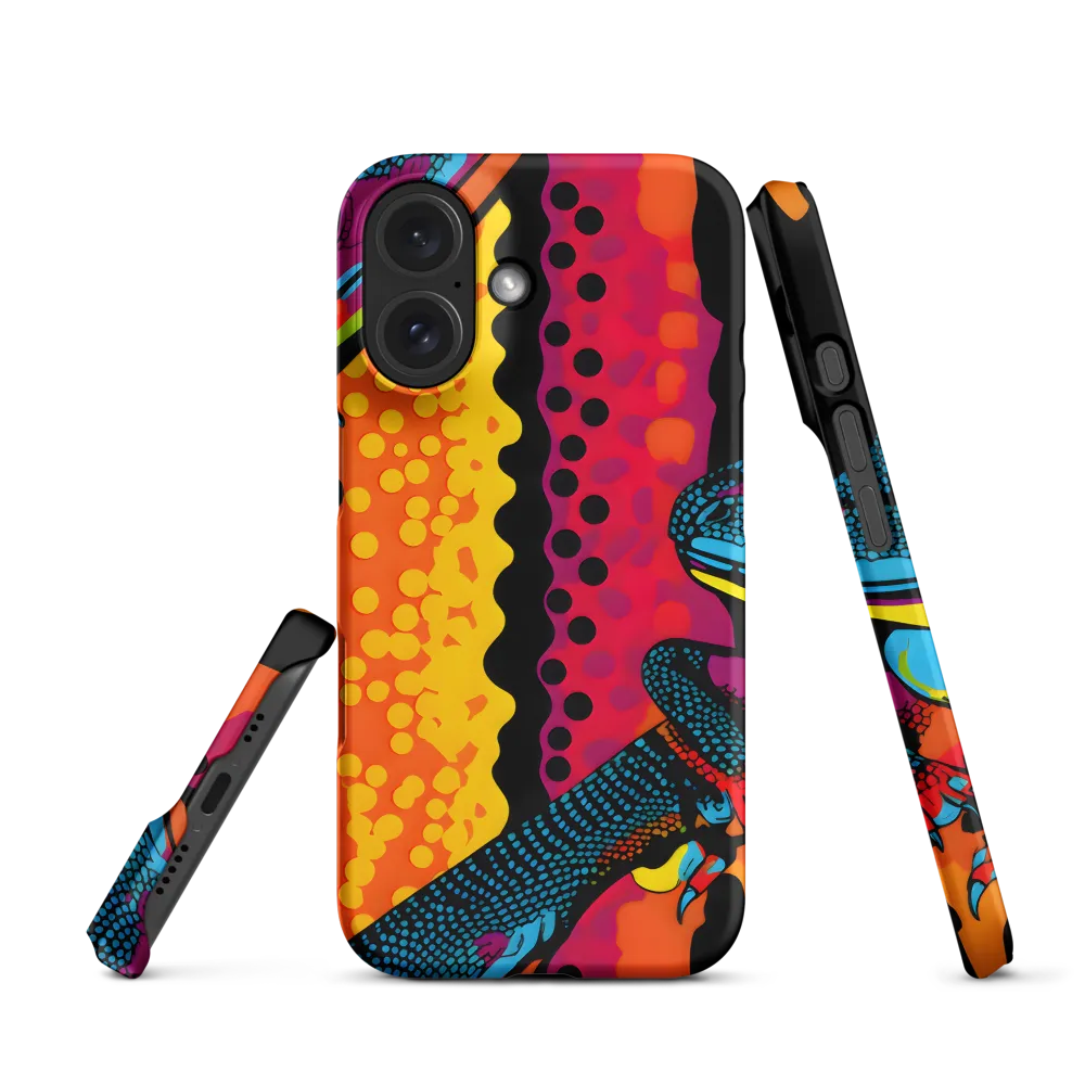 Colorful Encounters: The Playful Geckos | Phone Case |  16 | Snap Case | Matte