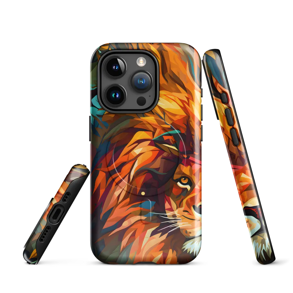 Majestic Gaze: The Polygonal Lion