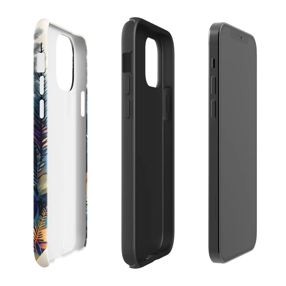 Majestic Serenity: A Geometric Forest Encounter | Phone Case |  12 Pro | Tough Case | Glossy