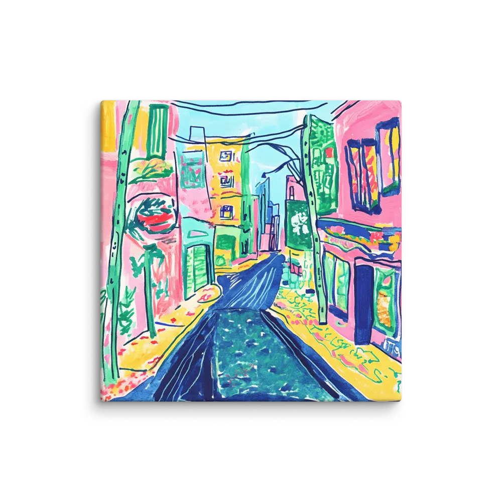 Dreamy Street in Vibrant Hues | Canvas | 36″×36″