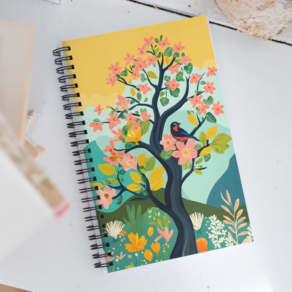 Spring Blossoms: A Serene Encounter | Spiral Notebook