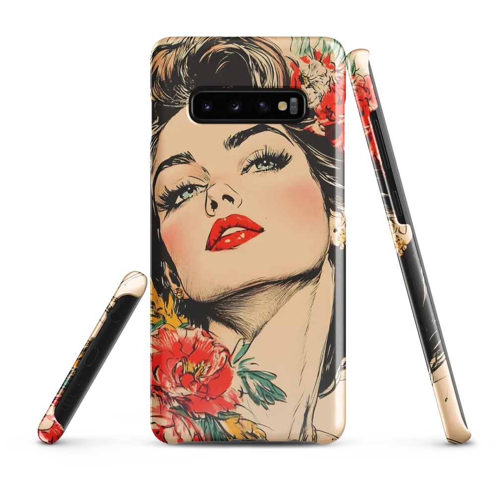 Radiance in Red: A Portrait of Elegance | Phone Case |  S10 Plus | Snap Case | Glossy