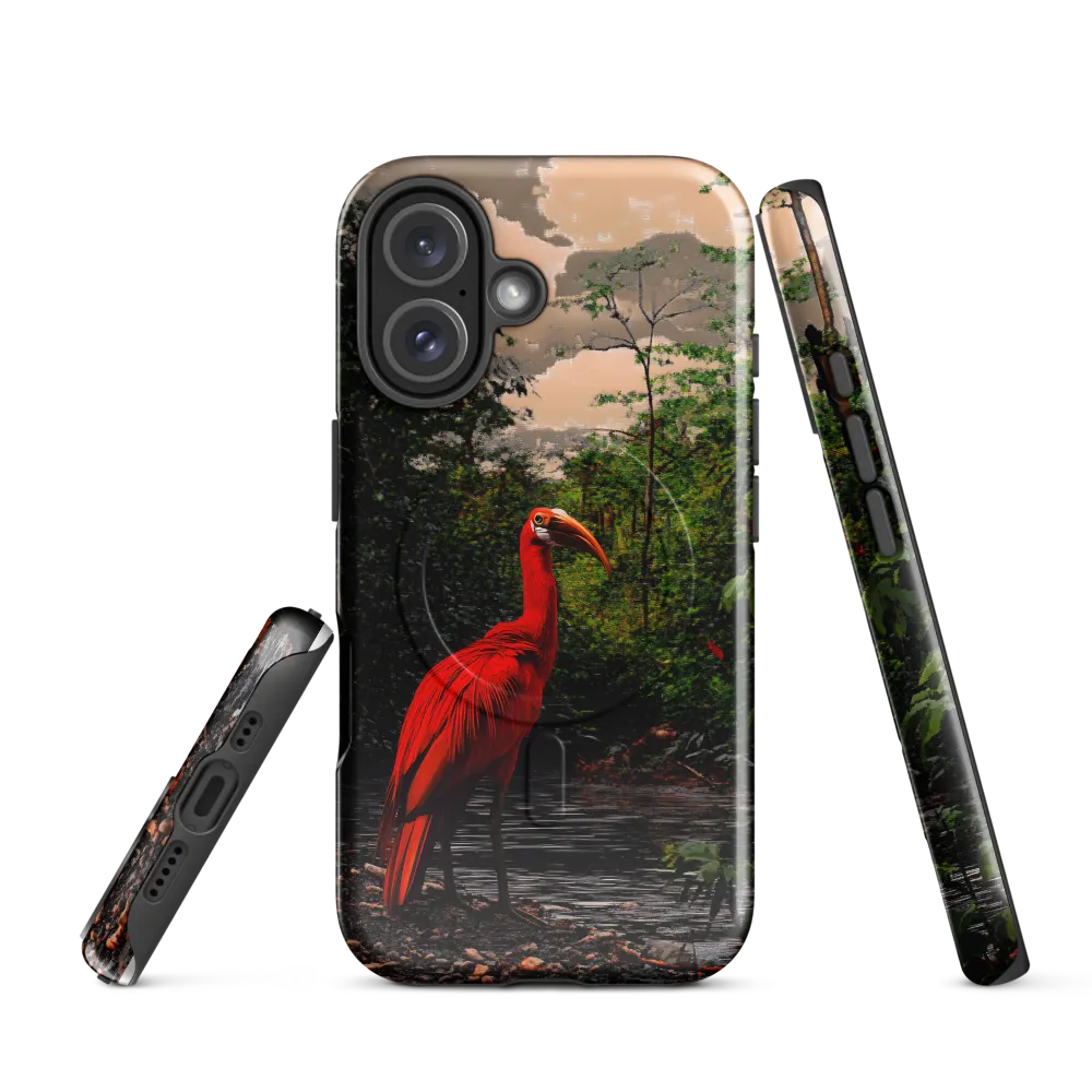 Crimson Ibis at the Water's Edge
