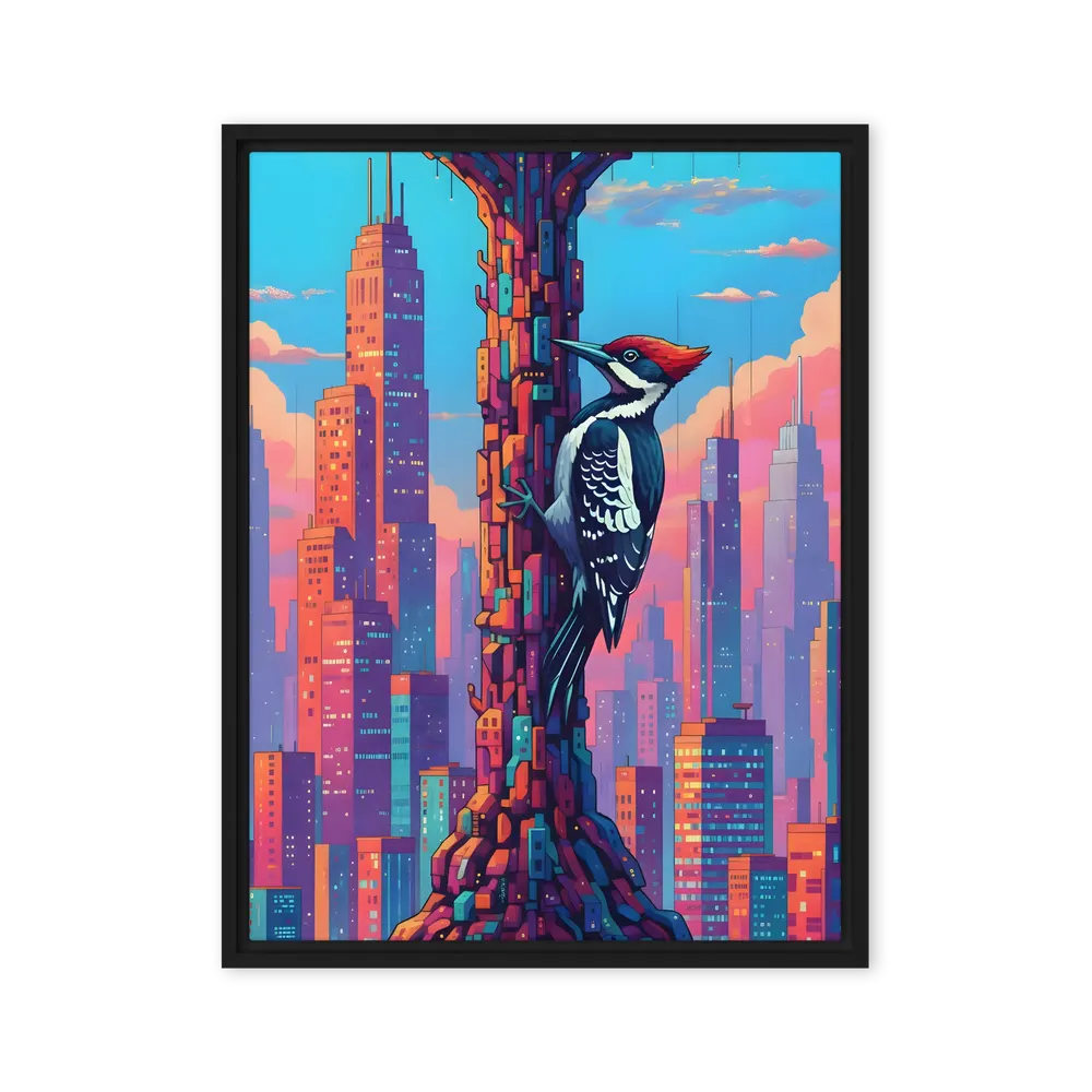 Urban Woodpecker 
 Canvas with Black Frame