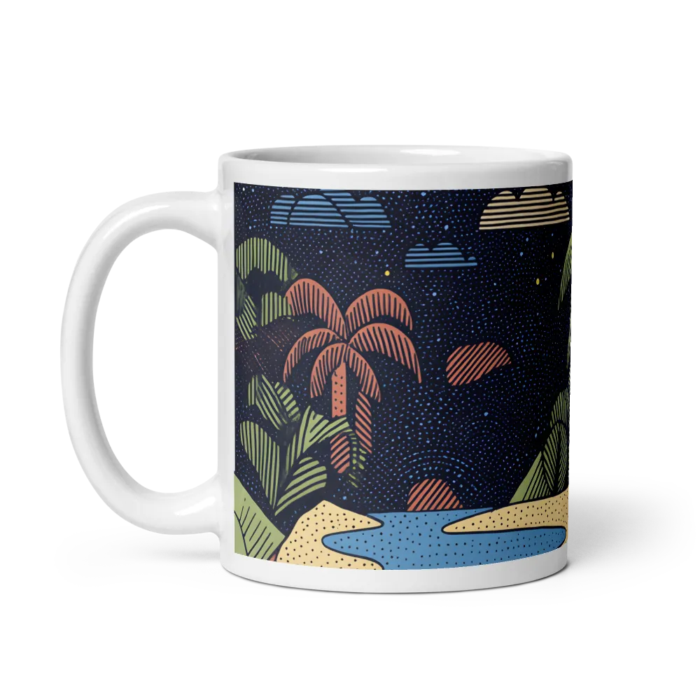 Whimsical Nightscape | Mug with White inside | 11 oz