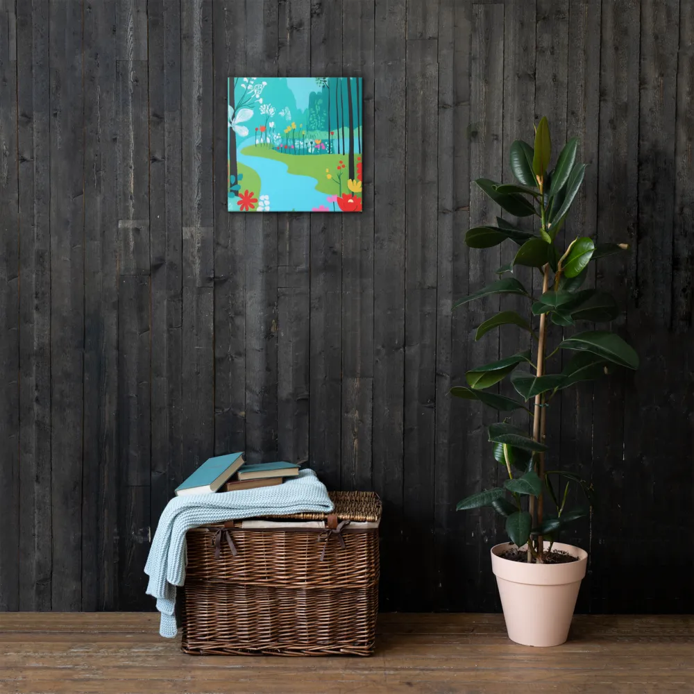 Whispers of Spring: A Colorful Retreat | Thin Canvas | 16″×16″