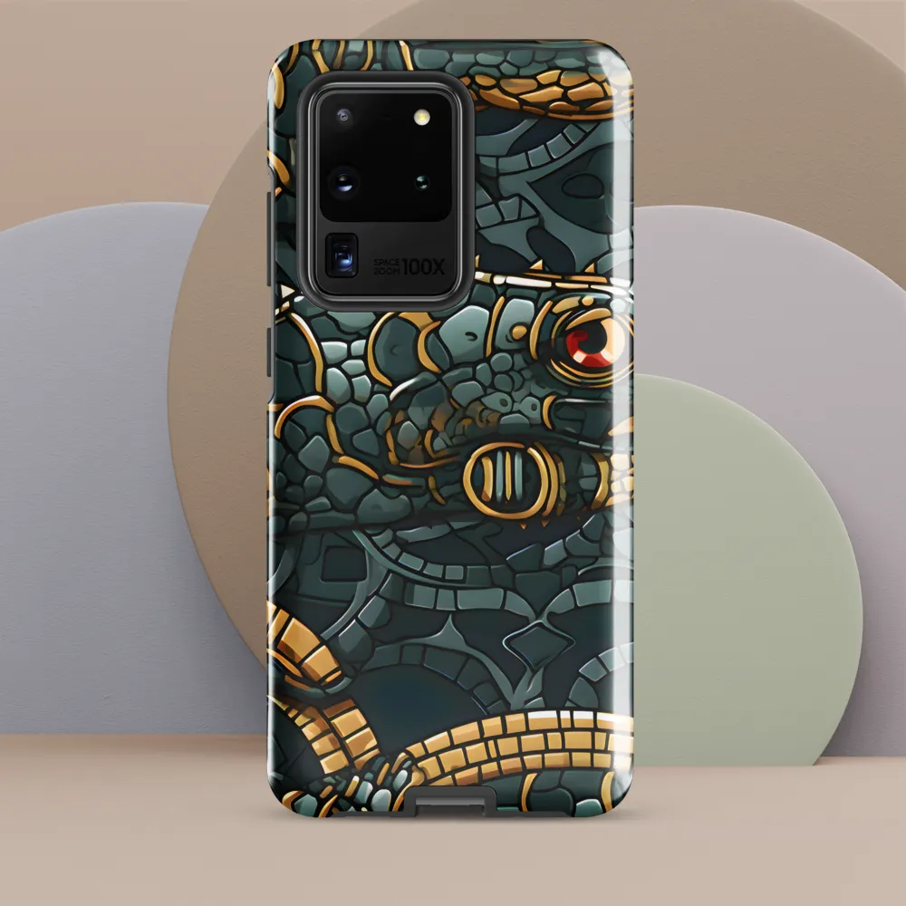 Reptilian Elegance: A Digital Art Nouveau Tapestry
