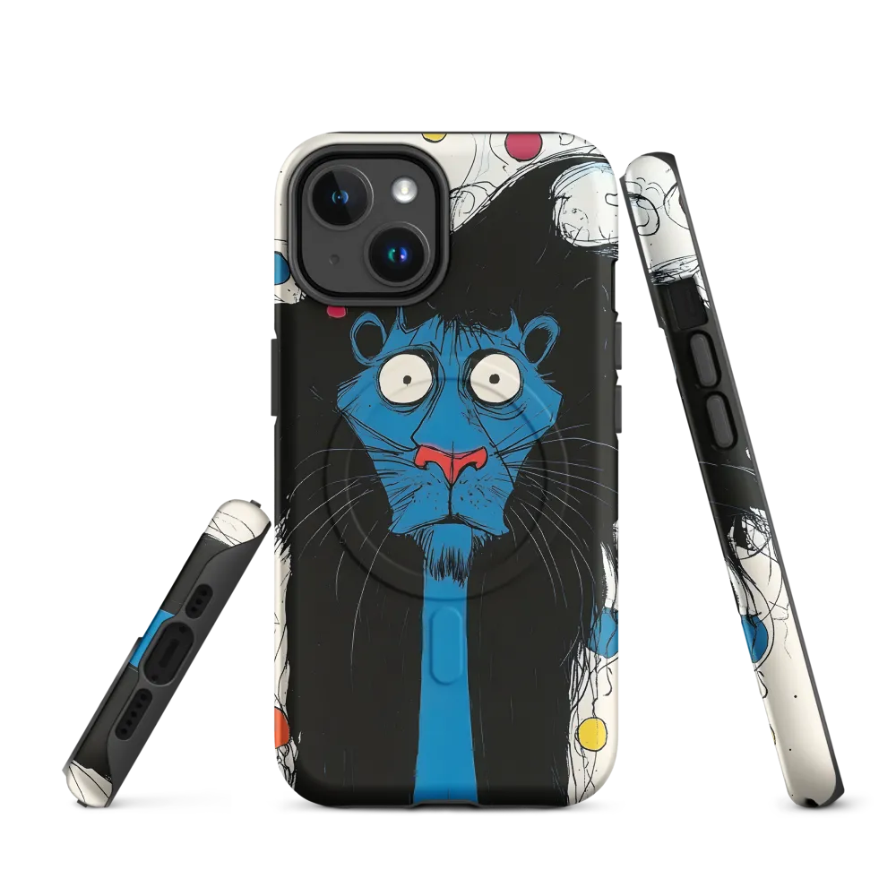 Whimsical Blue Lion