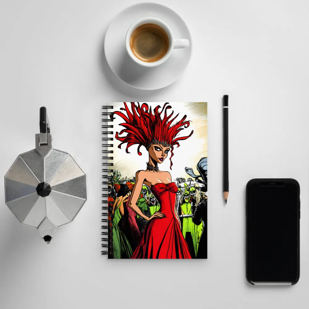 Fiery Elegance: A Fashion Statement | Spiral Notebook