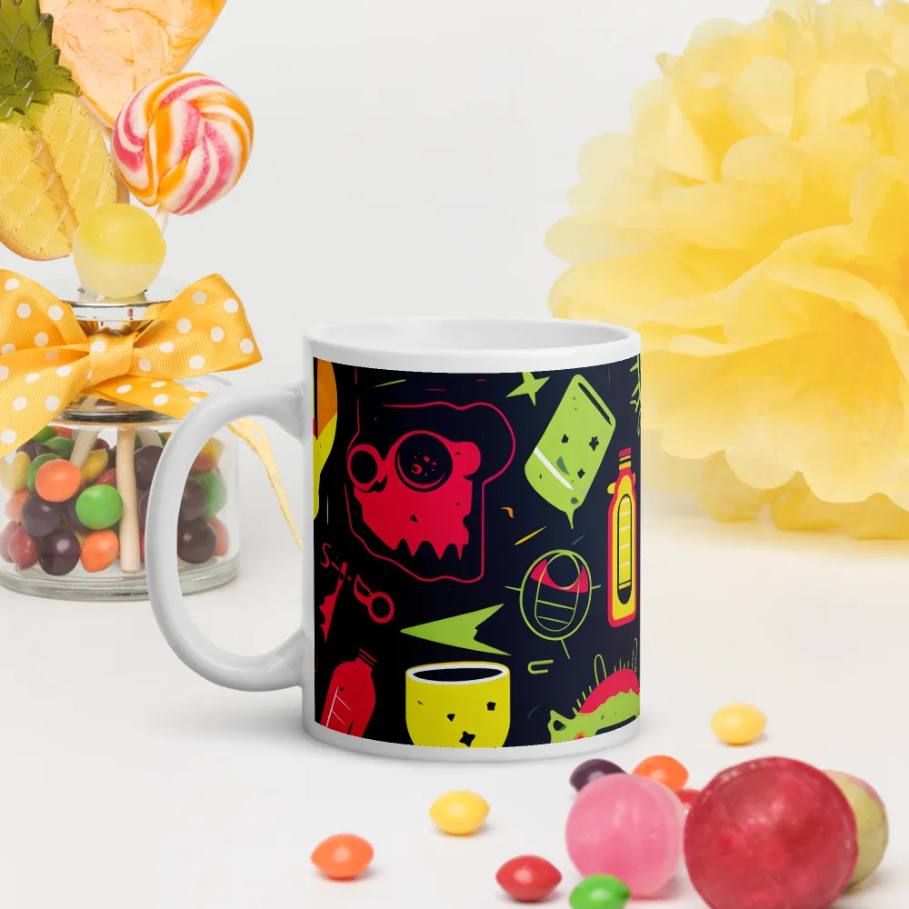 Neon Revelry: A Quirky Exploration of Modern Pop Art | Mugs | Multiple Sizes & Colors