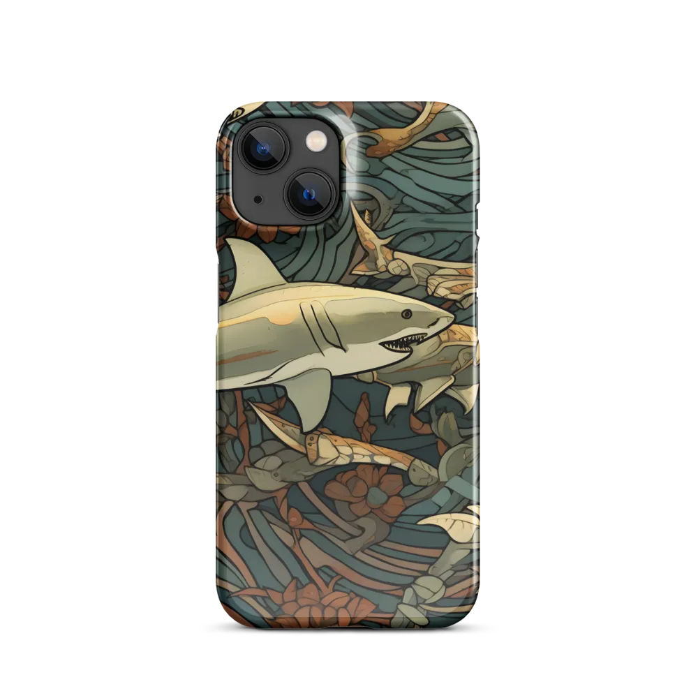Dynamic Harmony of Sharks and Flora | Phone Case |  14 | Snap Case | Glossy