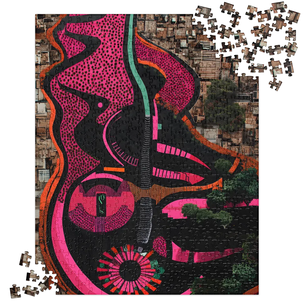 Urban Symphony in Pink | Jigsaw Puzzle | 520 pieces