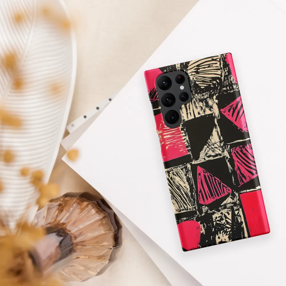 Geometric Symphony in Pink and Black