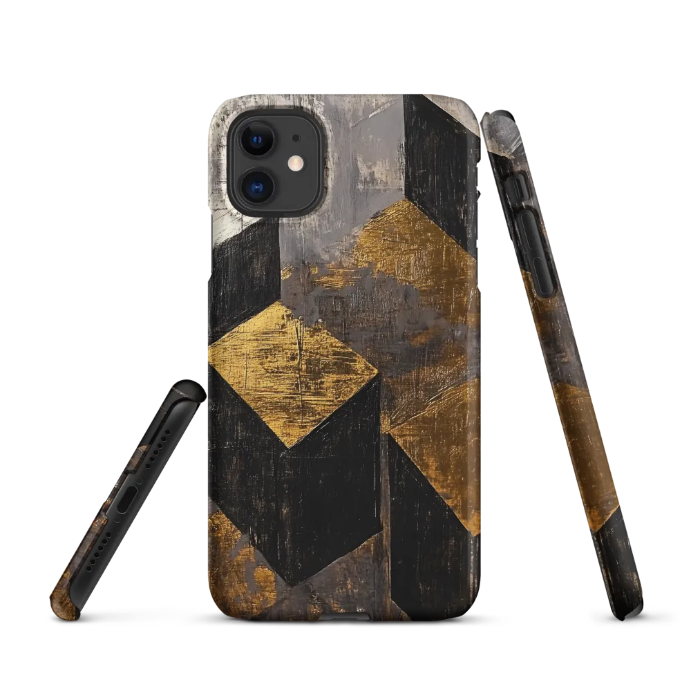 Geometric Harmony in Gold and Black | Phone Case |  11 | Snap Case | Matte