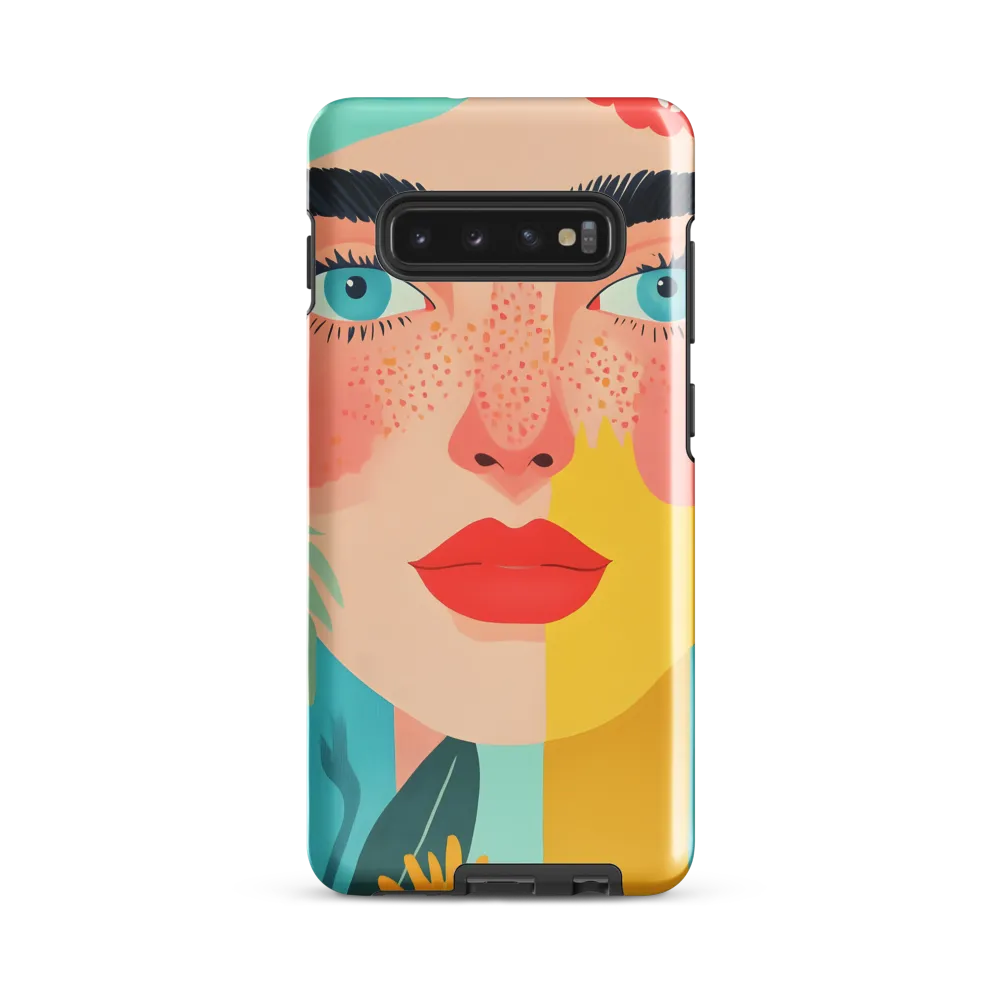 Floral Serenity: A Modern Portrait | Phone Case |  S10 Plus | Tough Case | Glossy