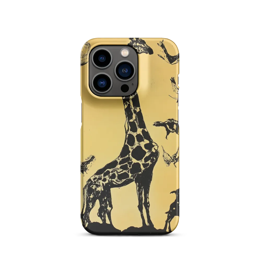 Whimsical Harmony of Giraffe and Birds