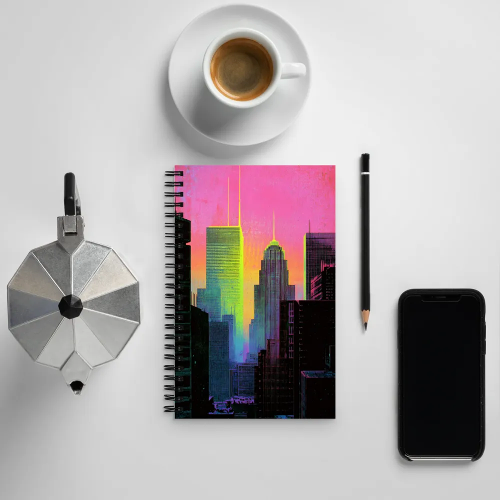 Neon Dreamscape: A Synthwave City | Spiral Notebook