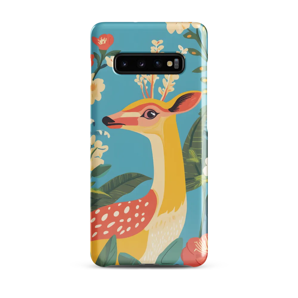 Serene Majesty: A Vibrant Deer Amidst Flora | Phone Case |  S10 Plus | Snap Case | Glossy