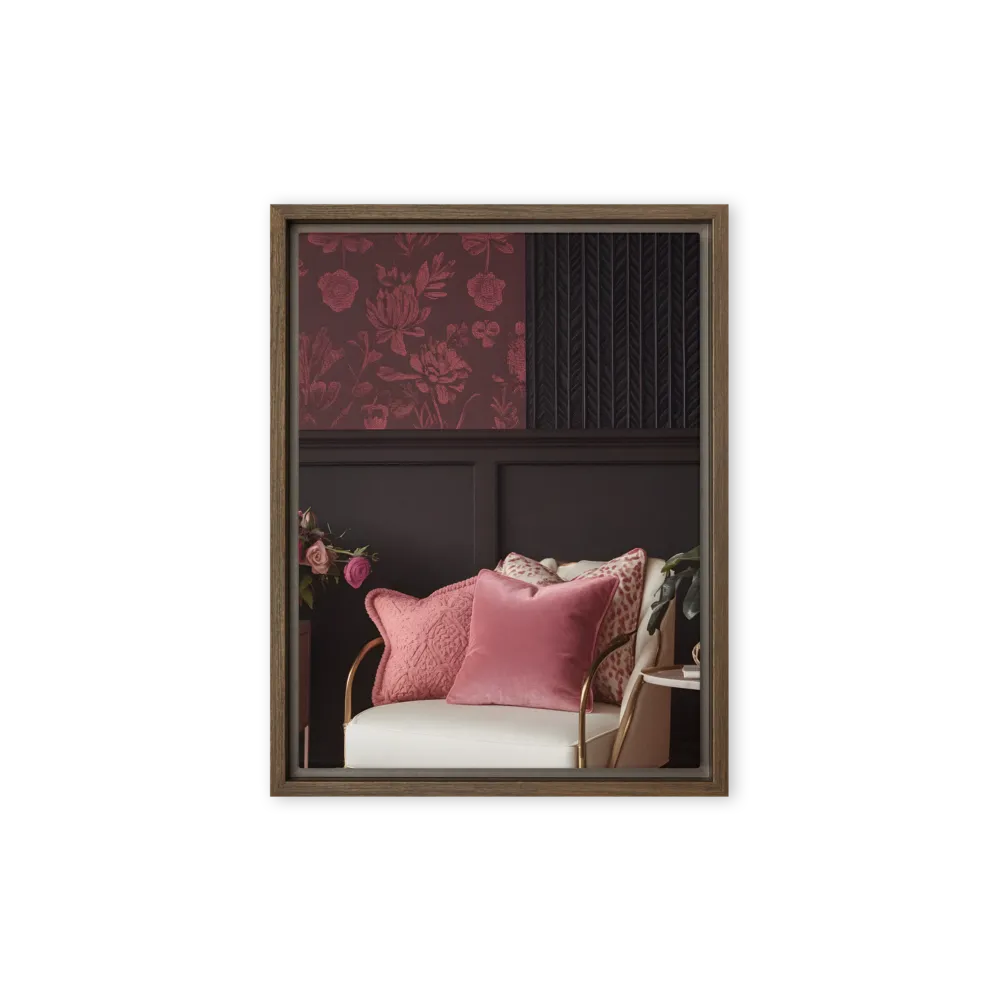 Elegance in Contrast: A Modern Interior Design | Canvas with Brown Frame | 9″×12″