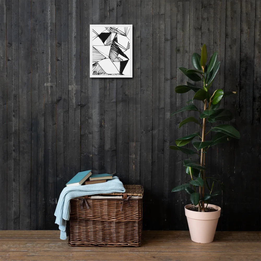 Dynamic Geometry in Ink | Canvas with White Frame | 11″×14″