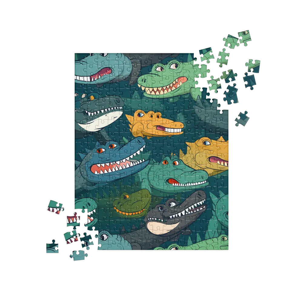 Cheerful Crocodilian Parade | Jigsaw Puzzle | 252 pieces