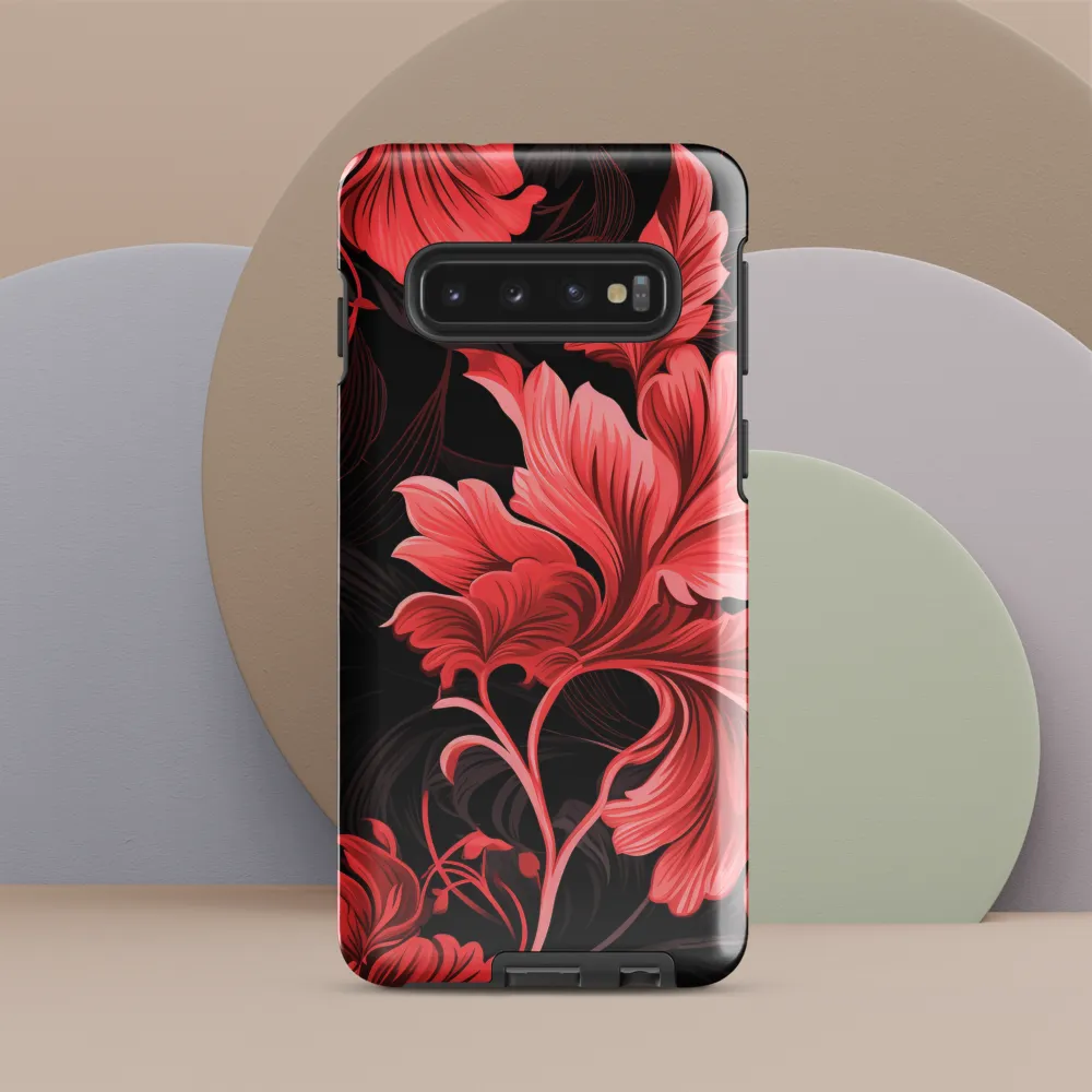Tropical Elegance in Red | Phone Case |  S10 | Tough Case | Glossy