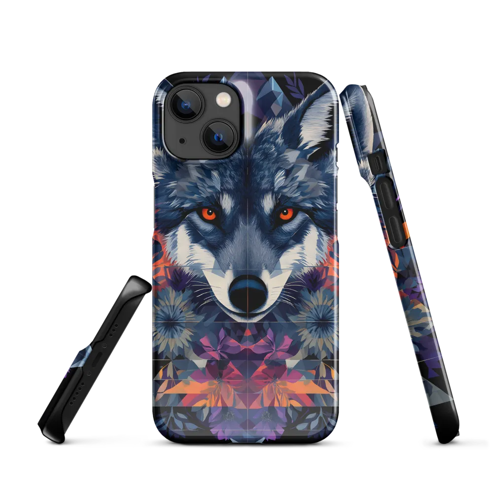 Mystical Wolf Amidst Floral Geometry