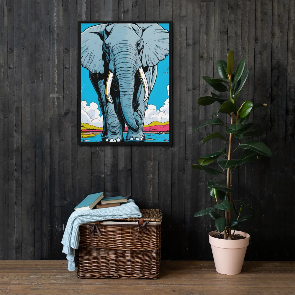 Majestic Presence: The Elephant | Canvas with Black Frame | 24″×32″