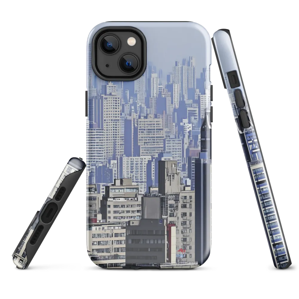 Urban Symphony: A Cityscape in Blues and Grays