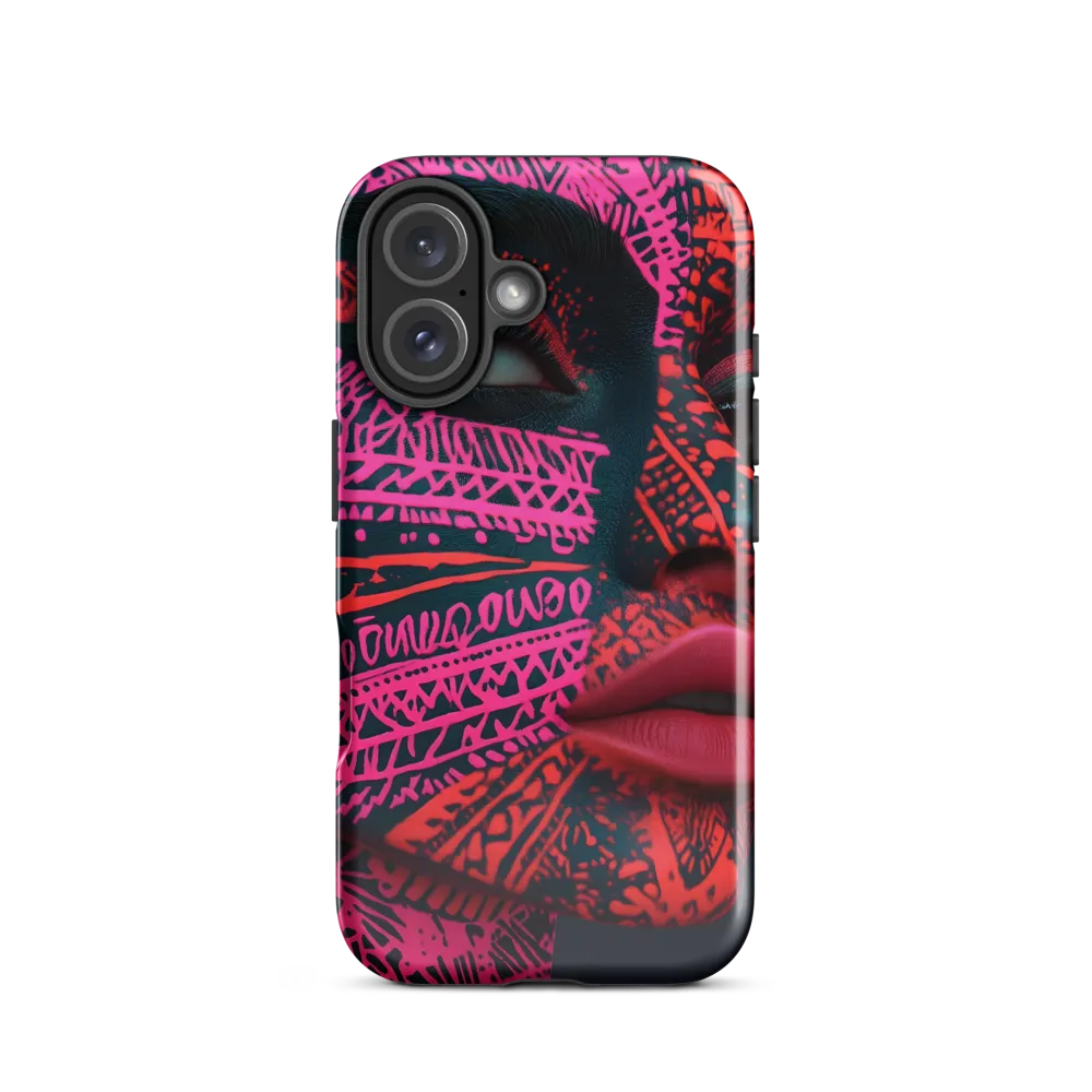 Neon Visage: A Bold Expression of Contemporary Art | Phone Case |  16 | Tough Case | Glossy
