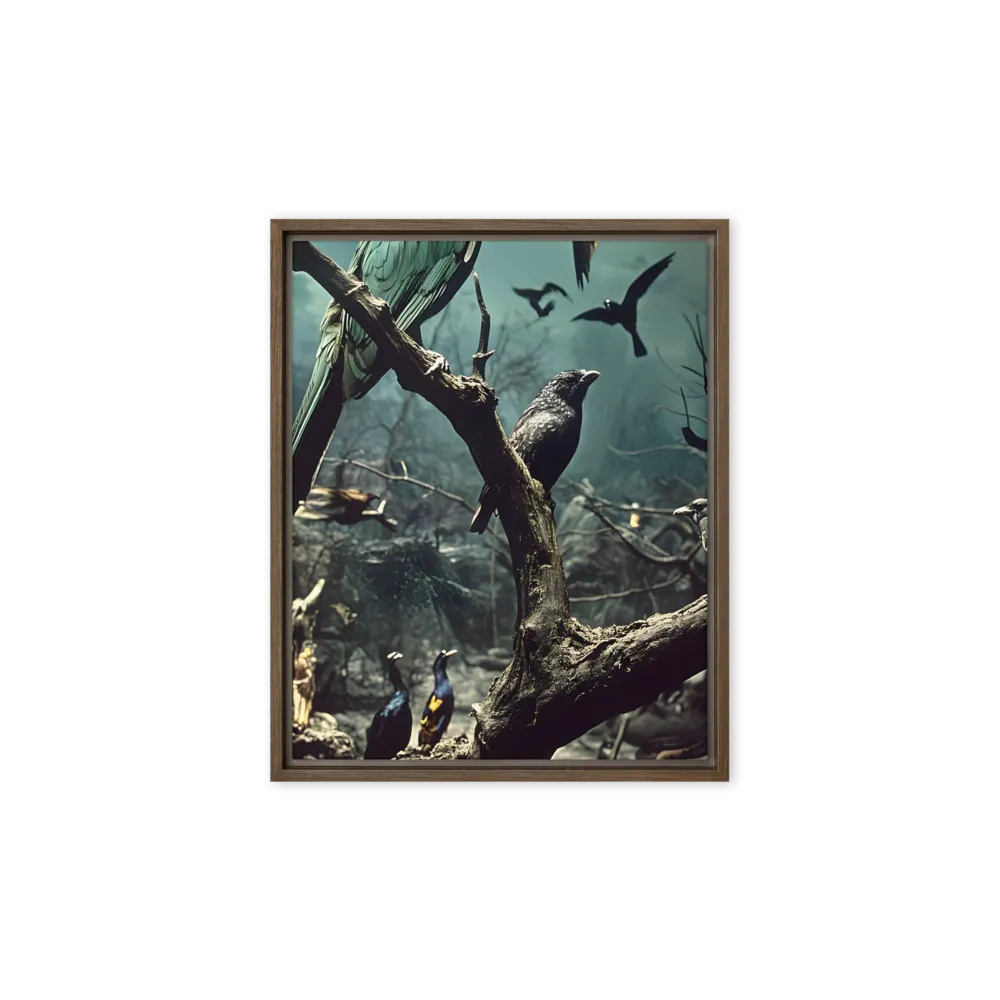 Whispers of the Avian Realm | Canvas with Brown Frame | 8″×10″