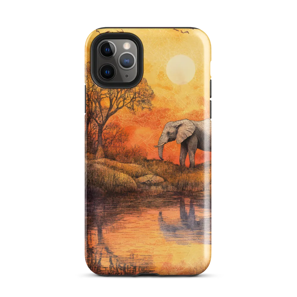 Elephant's Serenity at Dusk | Phone Case |  11 Pro Max | Tough Case | Glossy