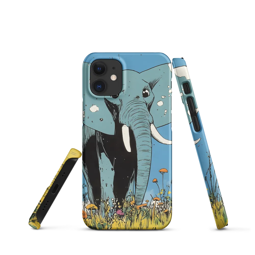 Whimsical Blue Elephant in Bloom